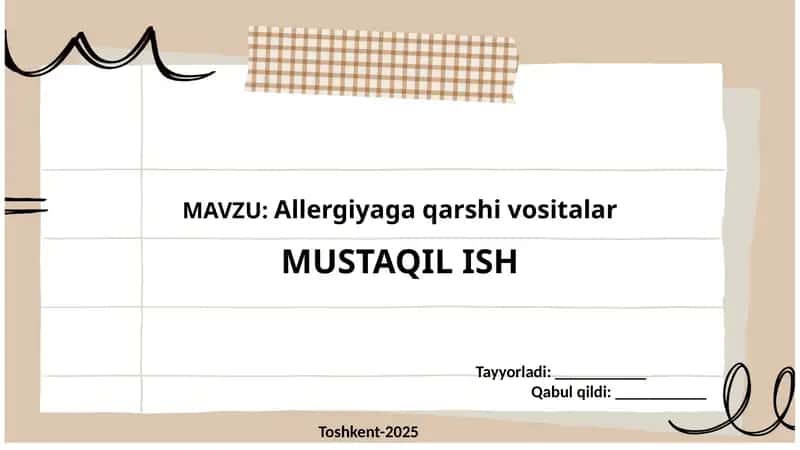 Allergiyaga qarshi vositalar 1