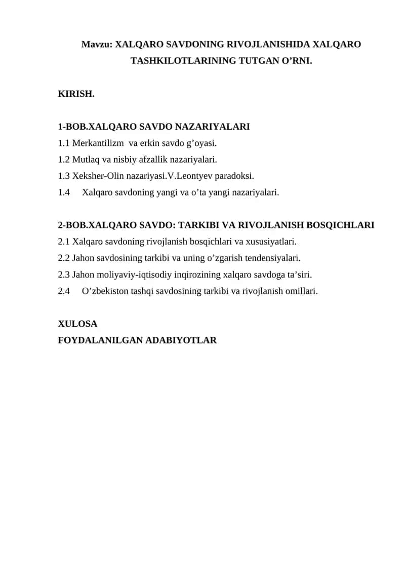 Xalqaro savdo 1
