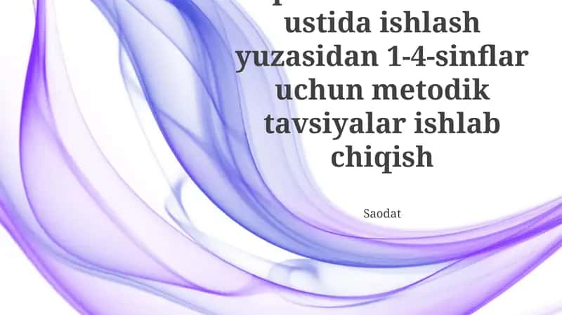 1-4-sinflar uchun metodik tavsiyalar ishlab chiqish 1