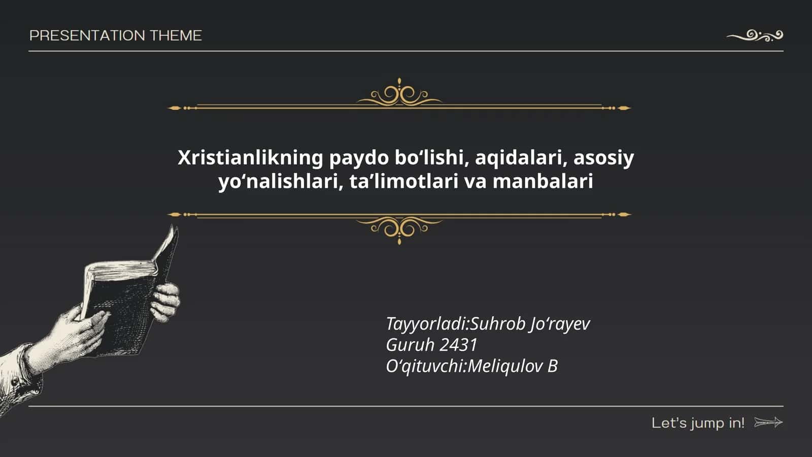 Xristianlikning paydo boʻlishi, aqidalari, asosiy yoʻnalishlari, taʼlimotlari va manbalari 1
