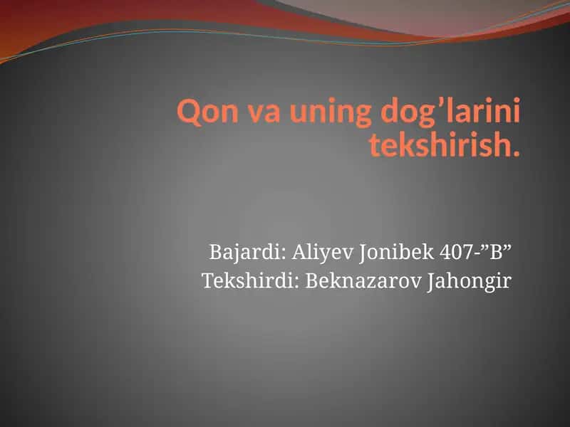 Qon va uning izlarini topish 1
