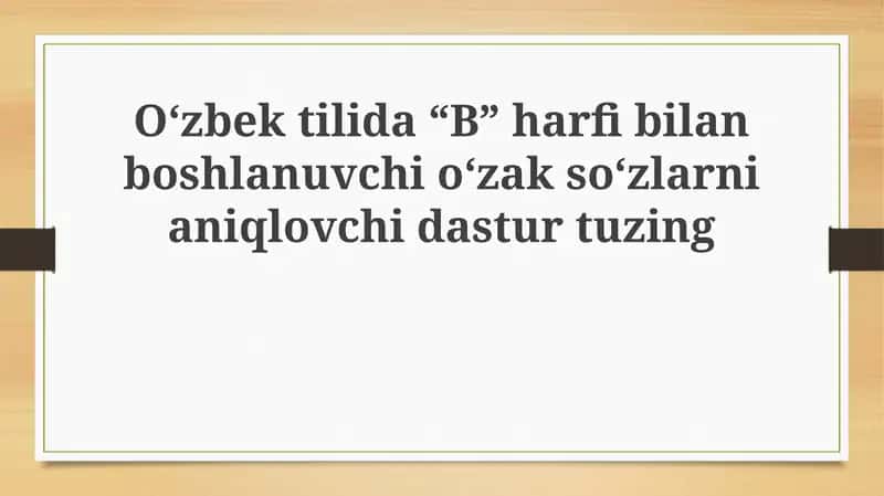 Ildiz so'zlarni aniqlash 1