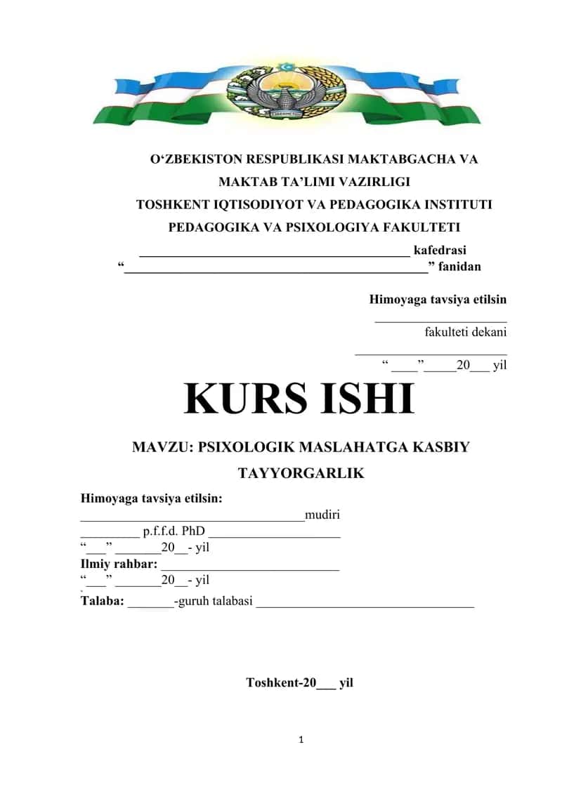 PSIXOLOGIK MASLAHATGA KASBIY TAYYORGARLIK 1