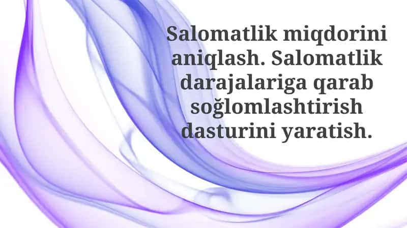 Salomatlik miqdori aniqlash 1