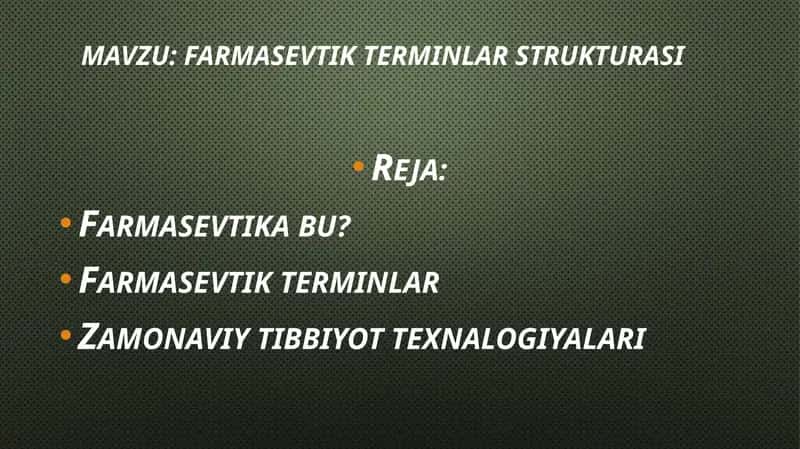Farmasevtik terminlar strukturasi 1