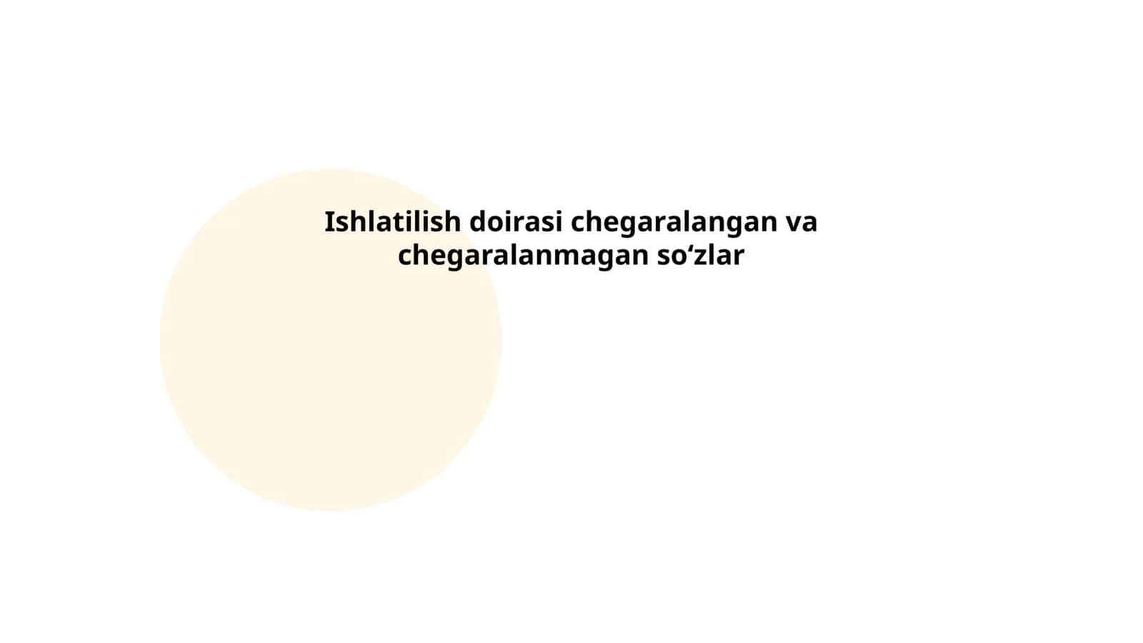 Ishlatilish doirasi chegaralangan va chegaralanmagan soʻzlar 1