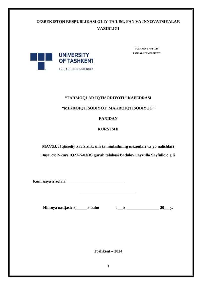 Mikro-iqtisodiyot va makro-iqtisodiyot 1