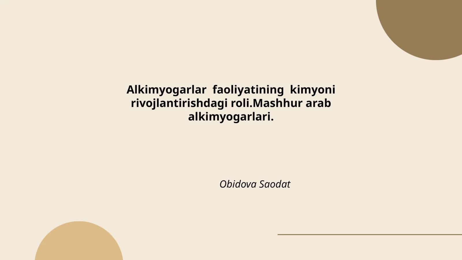 Arab alkimyogarlari va ularning kimyodagi yutuqlari 1