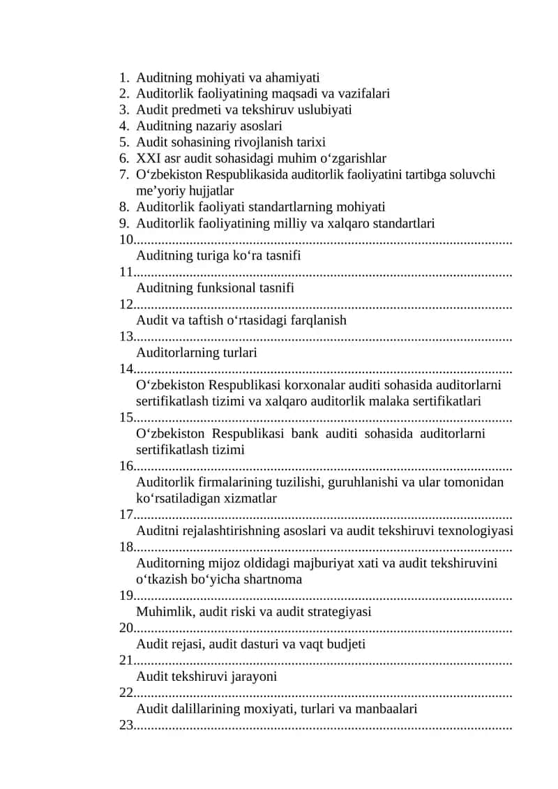 Auditning mohiyati va ahamiyati 1