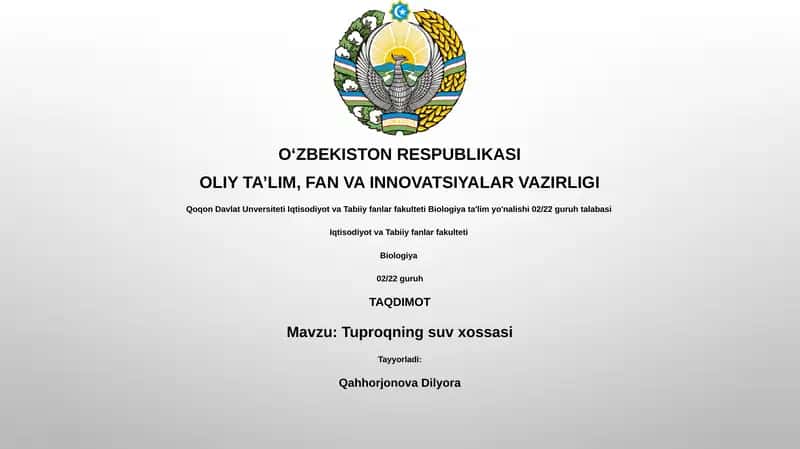 Tuproqning suv xossasi 1