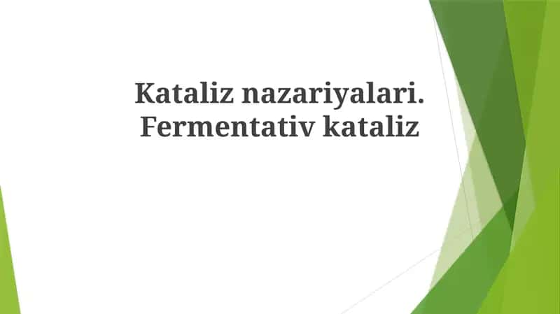Fermentativ kataliz 1