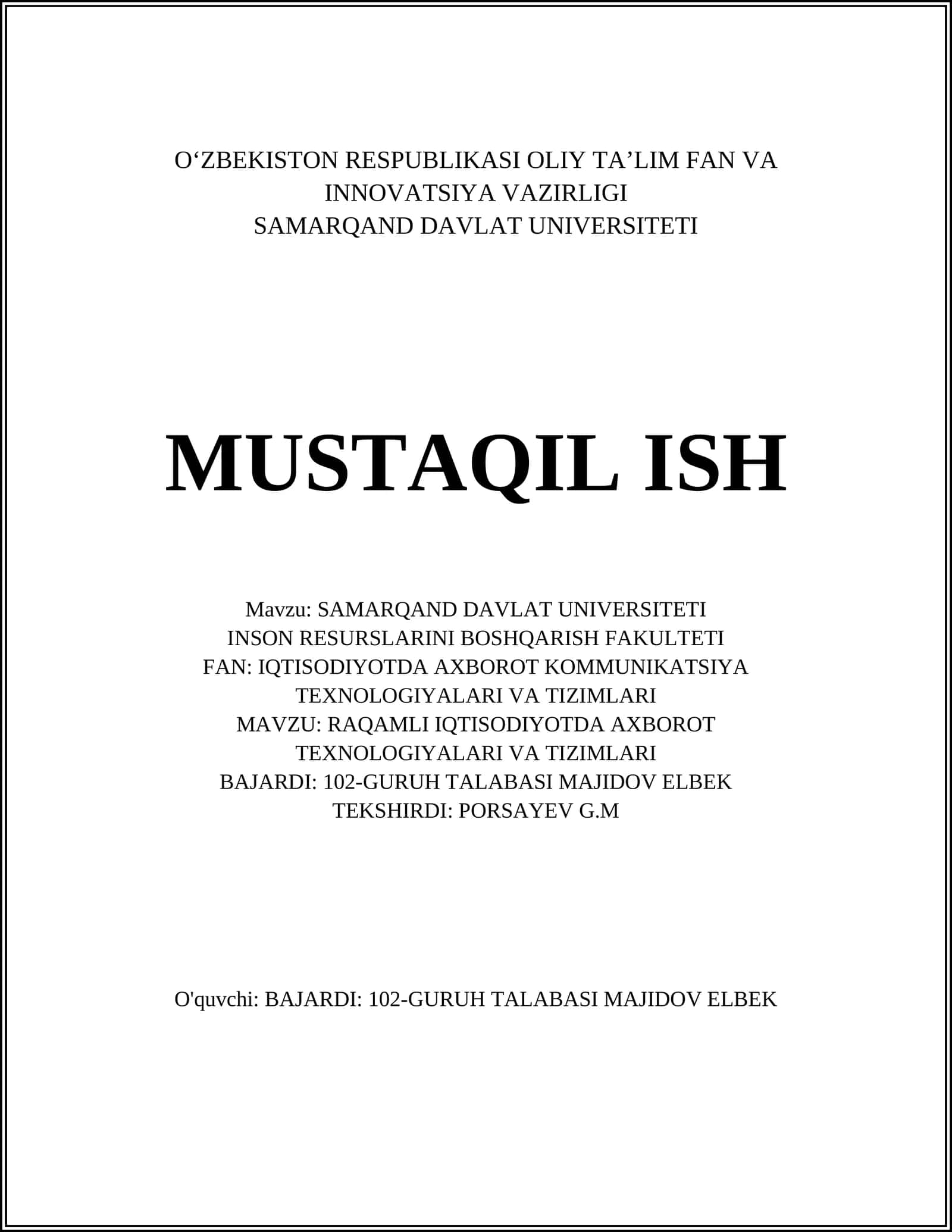 SAMARQAND DAVLAT UNIVERSITETI INSON RESURSLARINI BOSHQARISH FAKULTETI 1