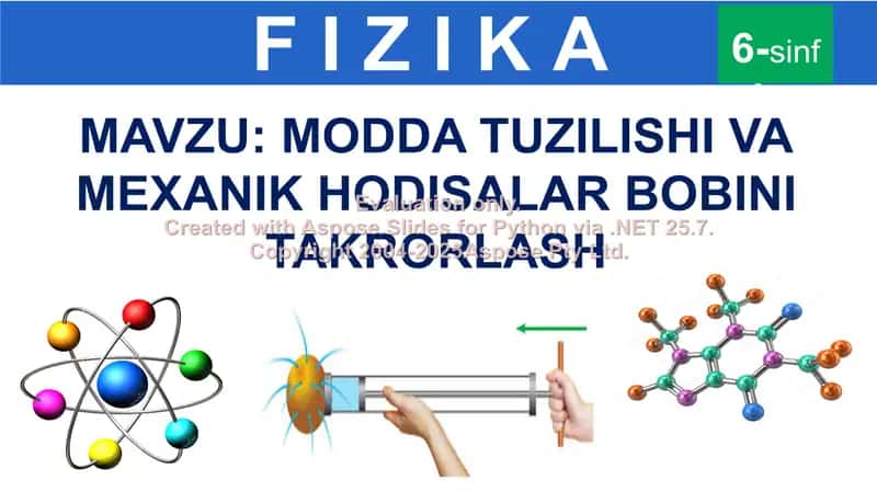 Modda Tuzilishi va Mexanik Hodisalar Bobini Takrorlash 1