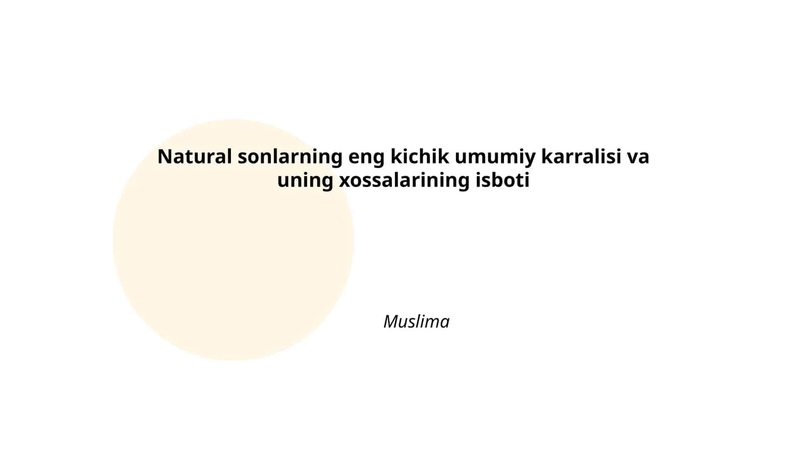 Natural sonlarning eng kichik umumiy karralisi va uning xossalarining isboti 1