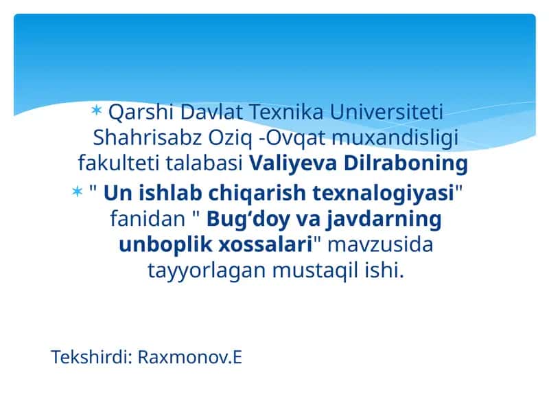 Bug‘doyvajavdarning uniboplik xossalari 1