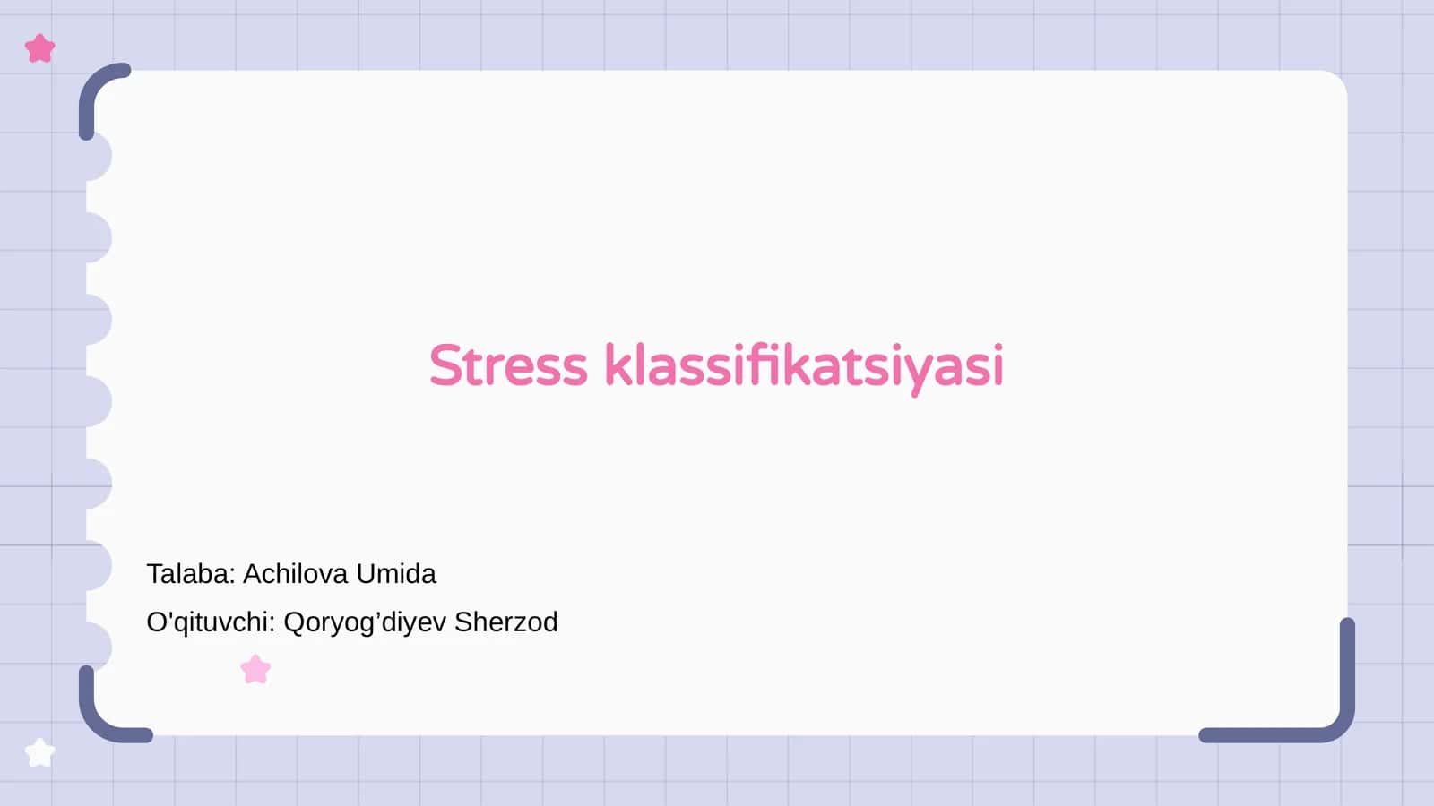Stress klassifikatsiyasi 1