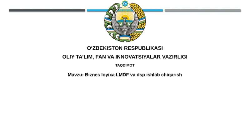 Biznesloyi LMDF va DSP ishlab chiqarish 1