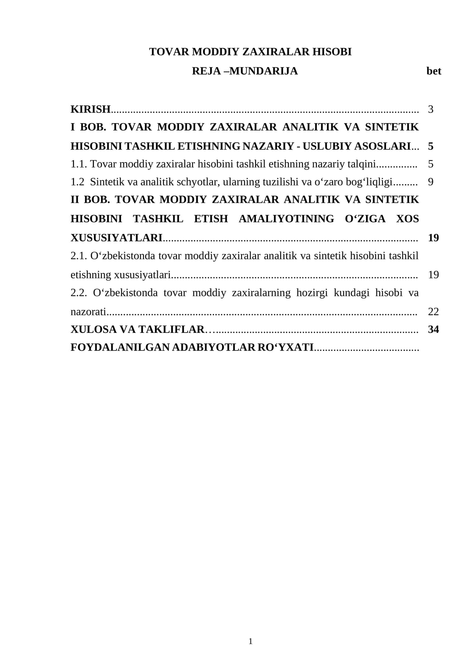 TOVAR MODDIY ZAXIRALAR HISOBI 1
