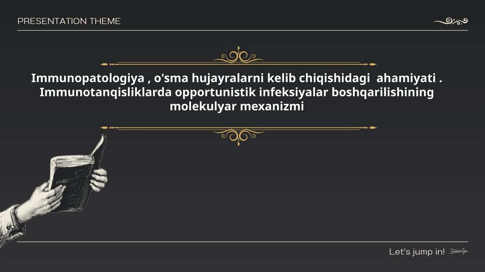 Immunopatologiya, o'sma hujayralarni kelib chiqishidagi ahamiyati. Immunotanqisliklarda opportunistik infeksiyalar boshqarilishining molekulyar mexanizmi 1