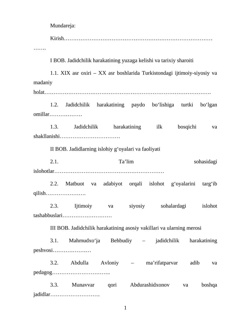 Jadidchilik harakati 1