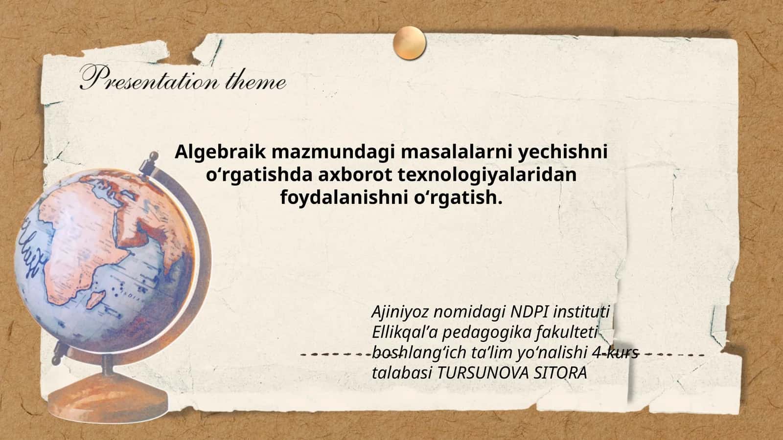 Algebraik mazmundagi masalalarni yechishni oʻrgatish 1