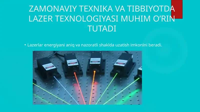 ZAMONAVIY TEXNIKA VA TIBBIYOTDA LAZER TEXNOLOGIYASI MUHIM O’RIN TUTADI 1