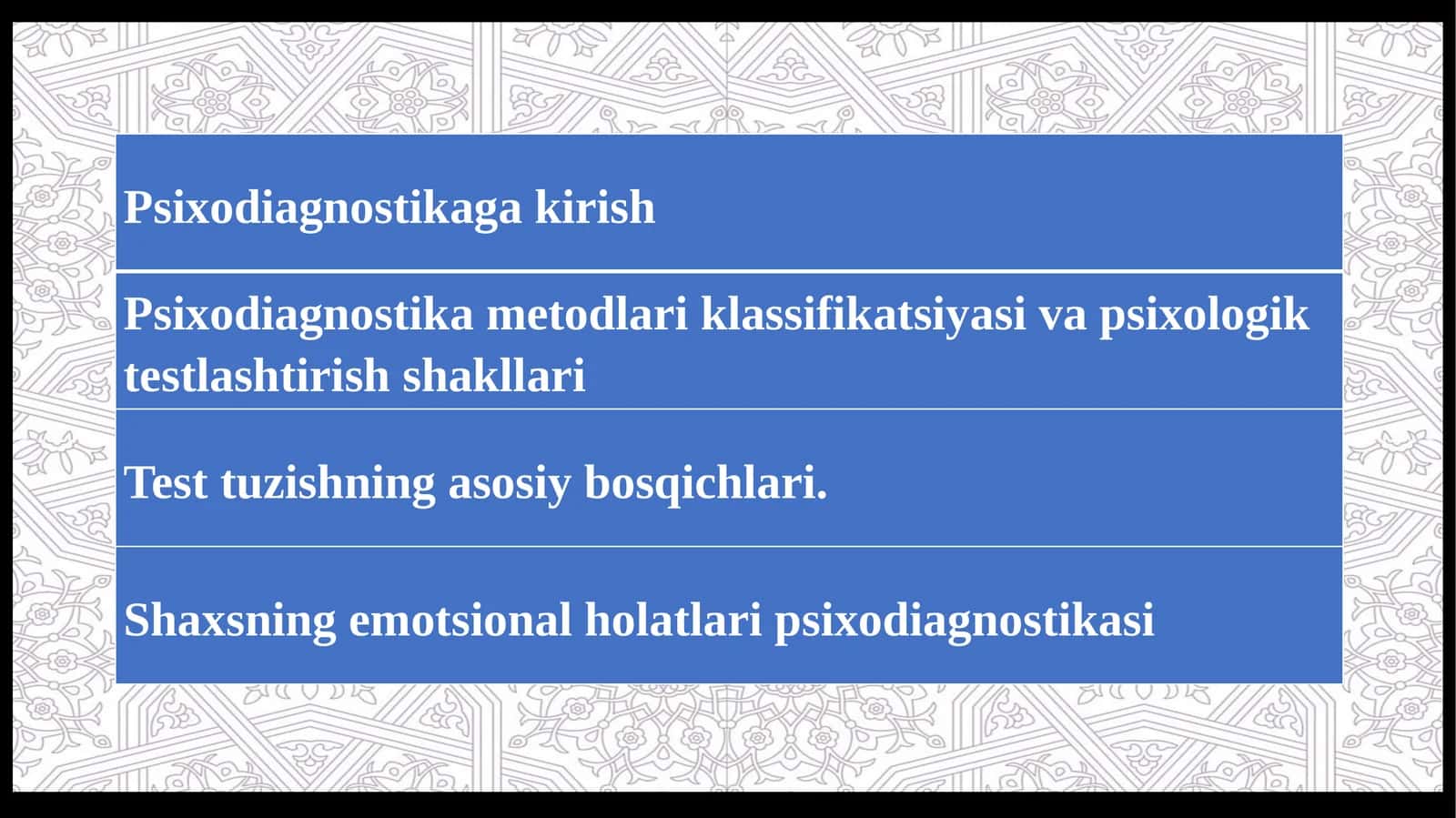 Psixodiagnostikaga kirish 1
