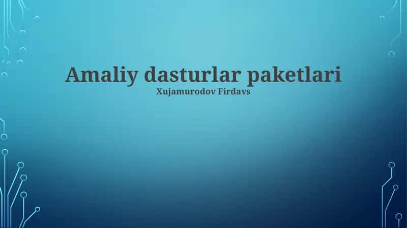 Dasturiy ta'minot paketlari 1