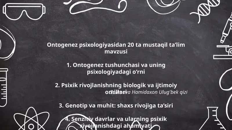 Ontogenez psixologiyasidan 20 ta mustaqil ta’lim mavzusi 1