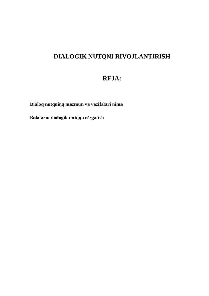 DIALOGIK NUTQNI RIVOJLANTIRISH 1