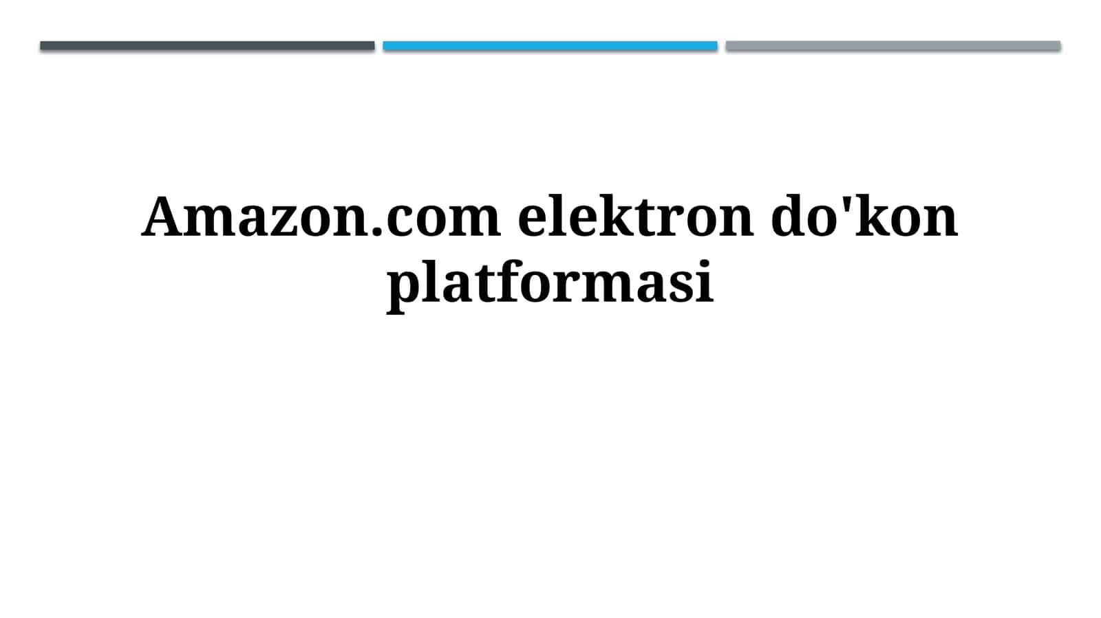 Amazon.com Электрон Дўкони Платформаси 1