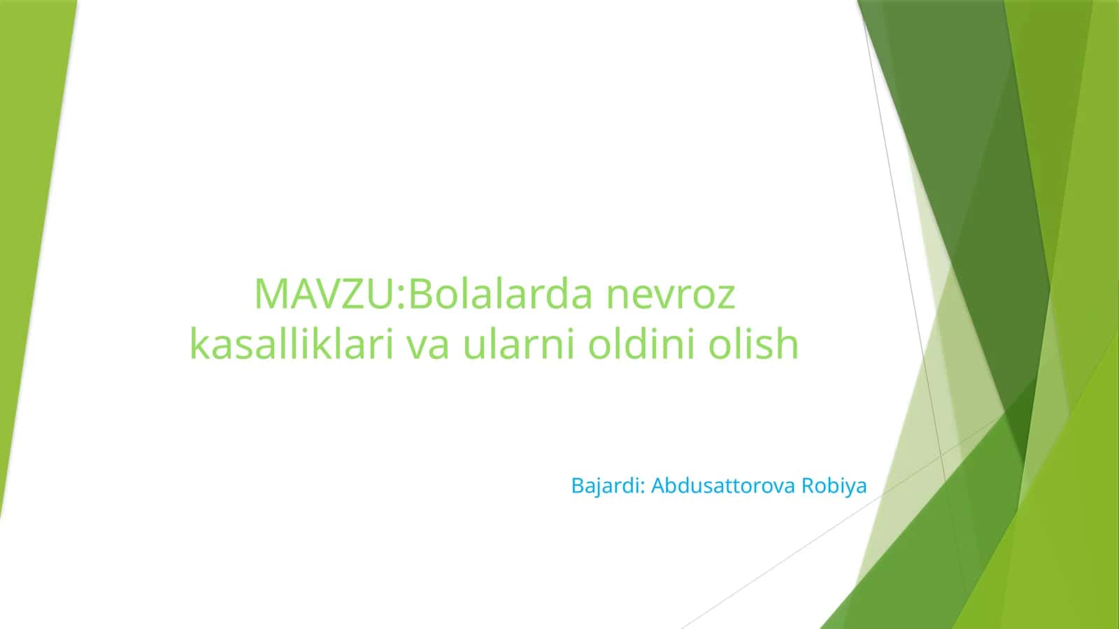 Bolalarda nevroz kasalliklari va ularni oldini olish 1