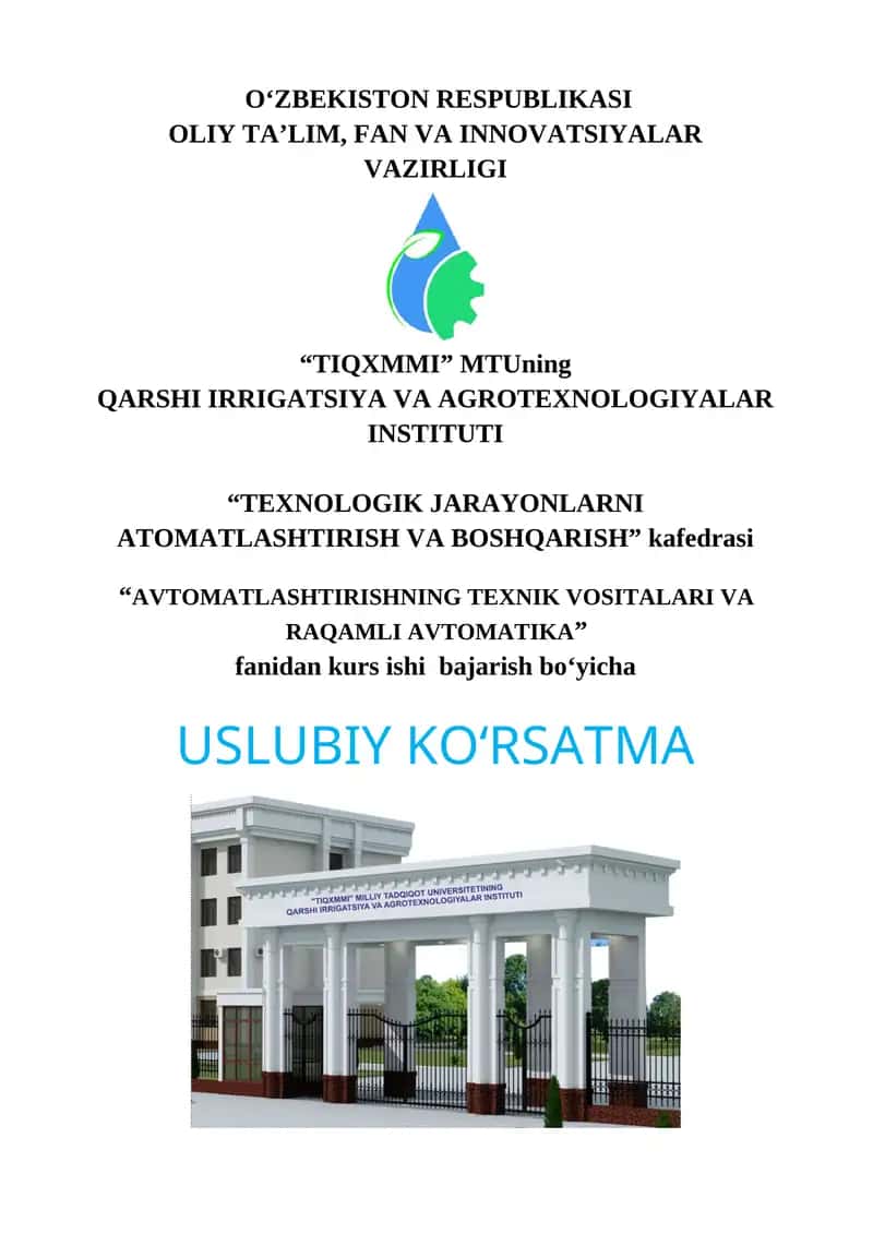Uslubiy koʻrsatma 1