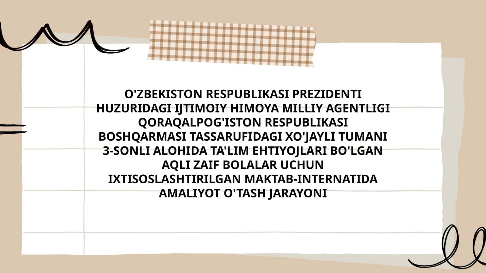 IXTISOSLASHTIRILGAN MAKTAB-INTERNATIDA AMALIYOT O'TASH JARAYONI 1