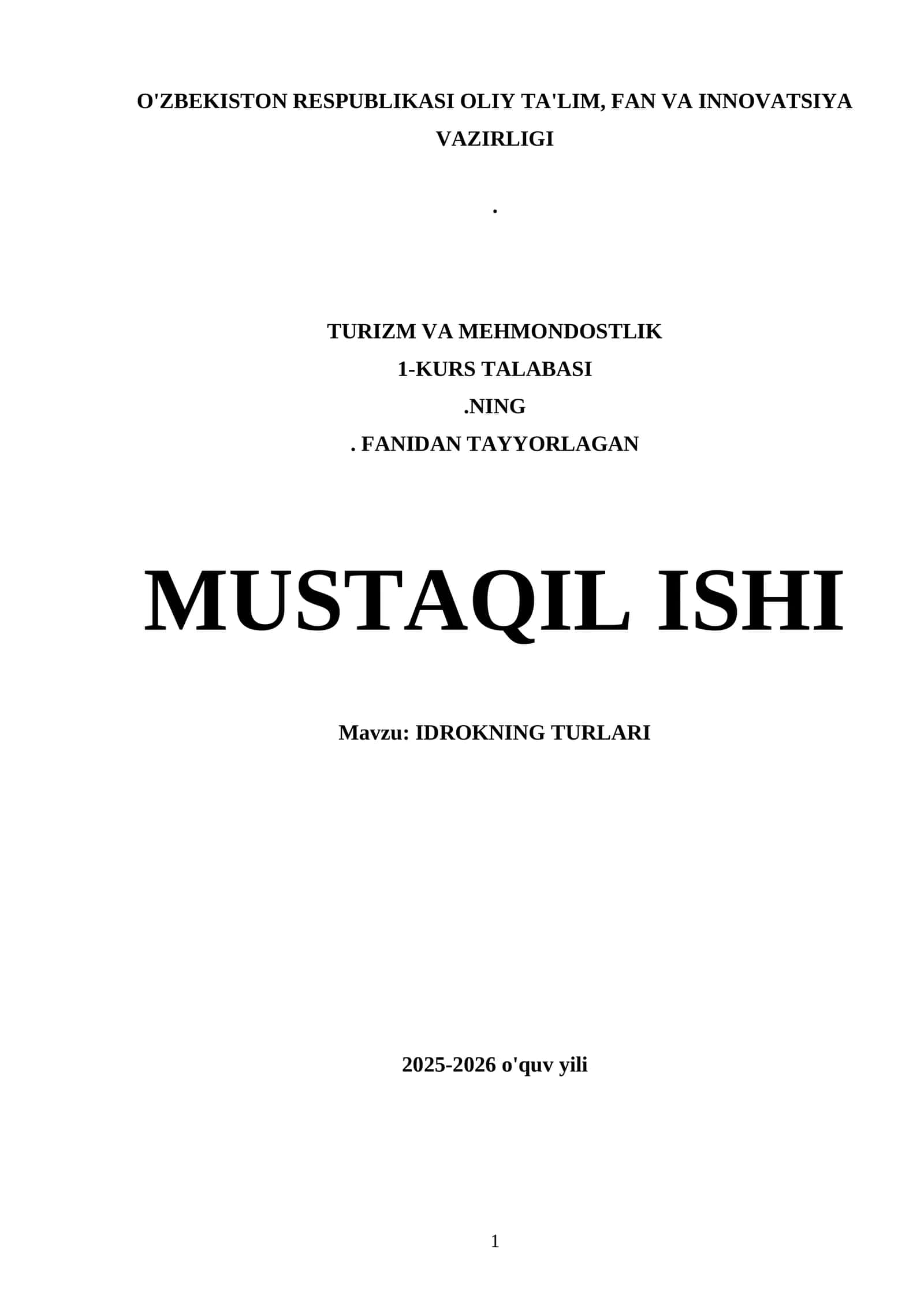 IDROKNING TURLARI 1