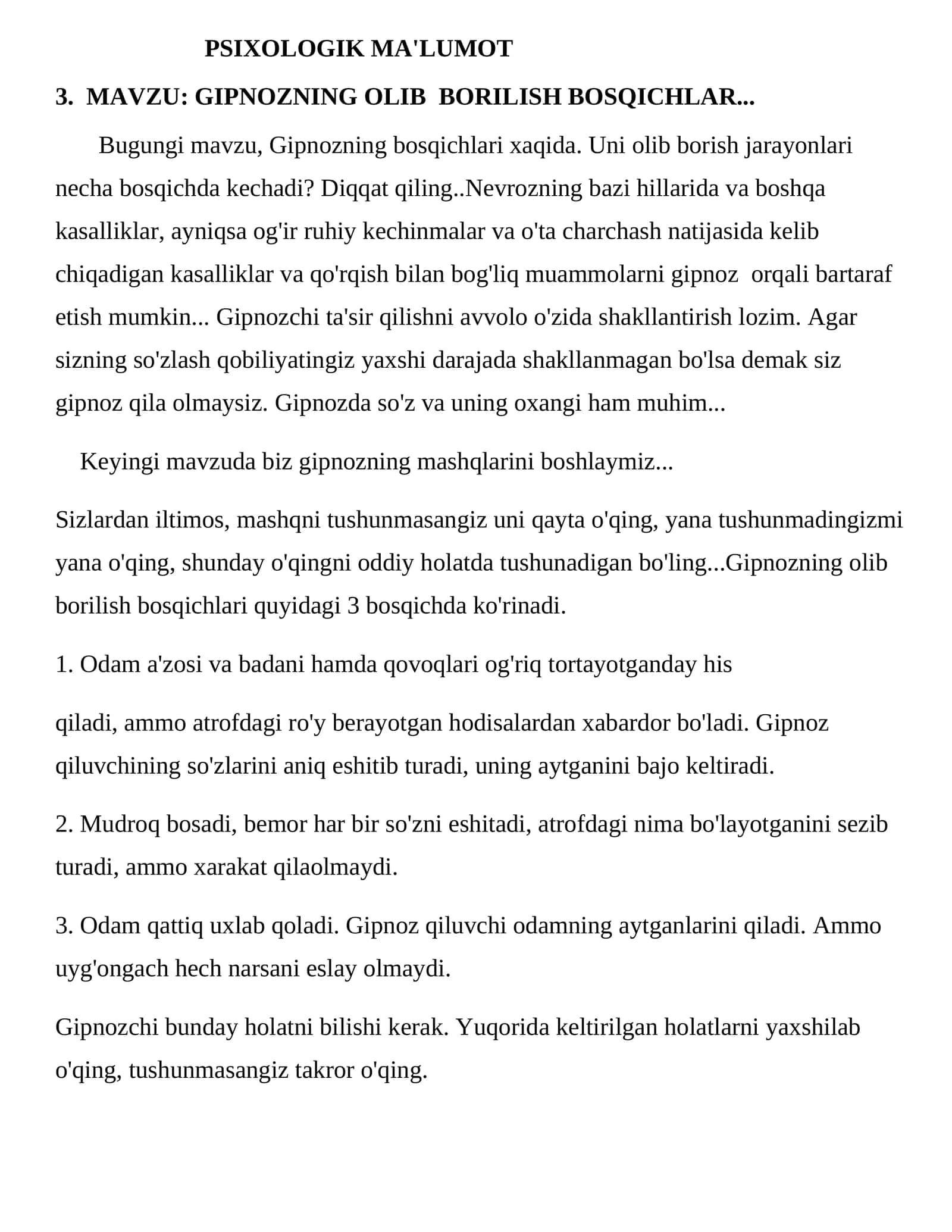 PSIXOLOGIK MA'LUMOT 1