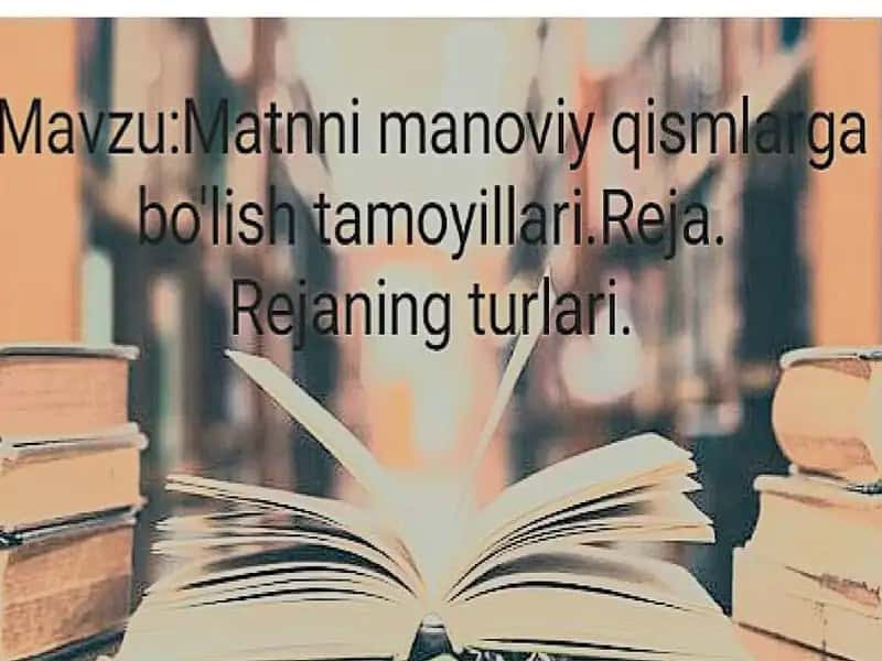 matnni ma'noviy qismlarga bo'lish tamoyillari 1