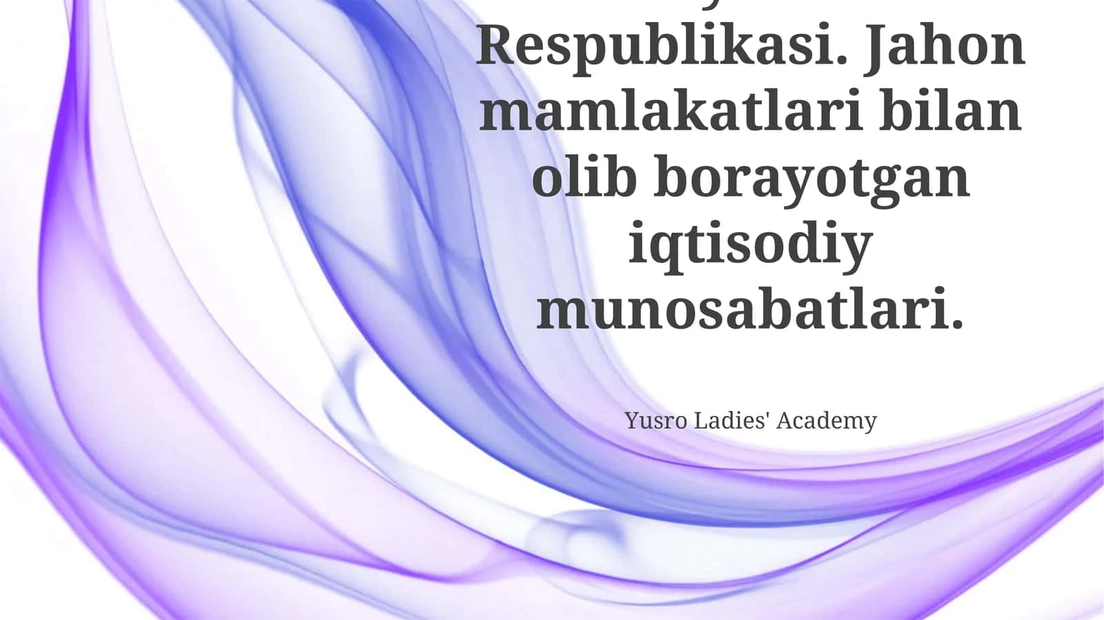 Yusro Ladies' Academy 1