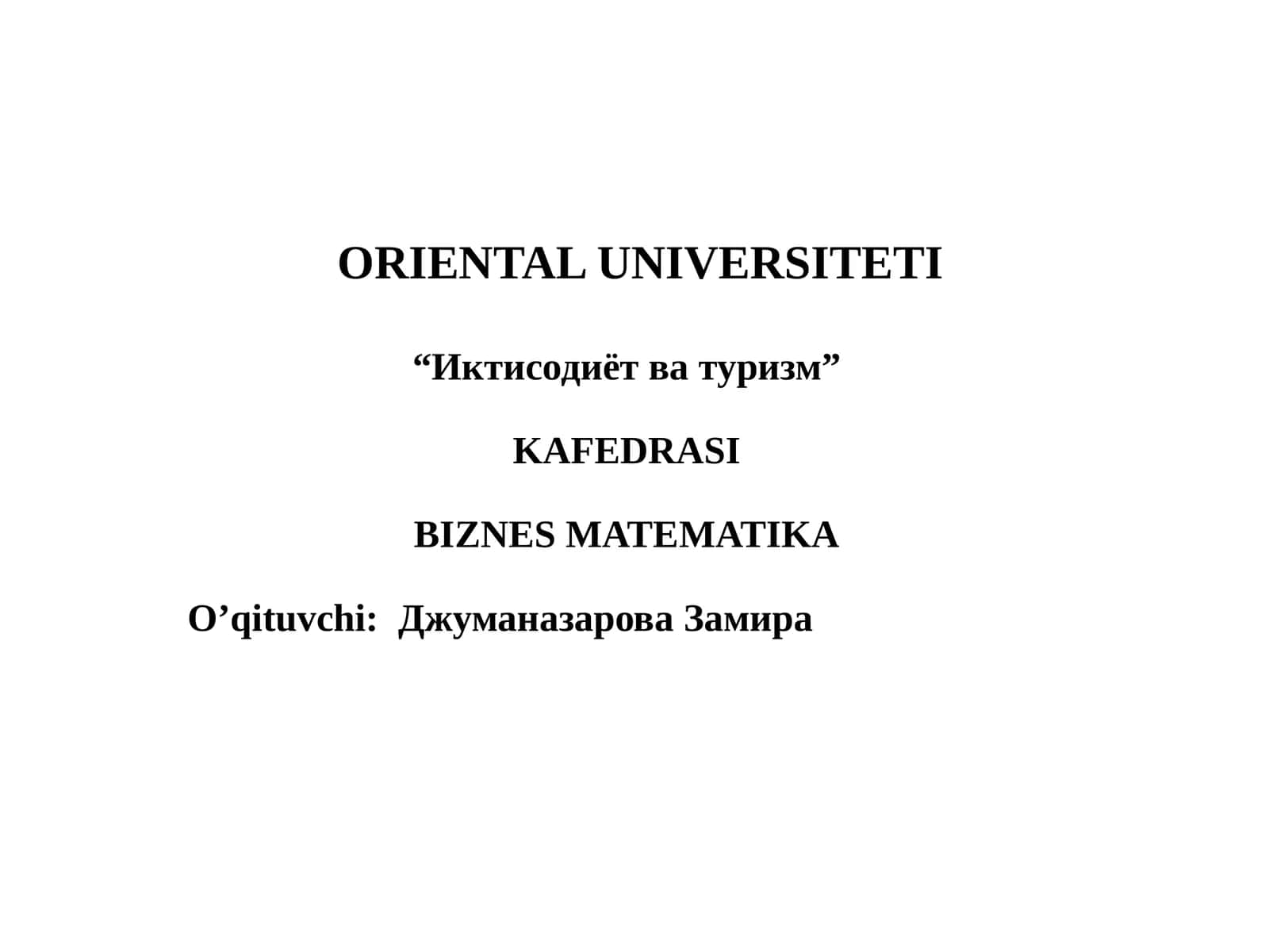 Chiziqsiz programmalashtirish 1