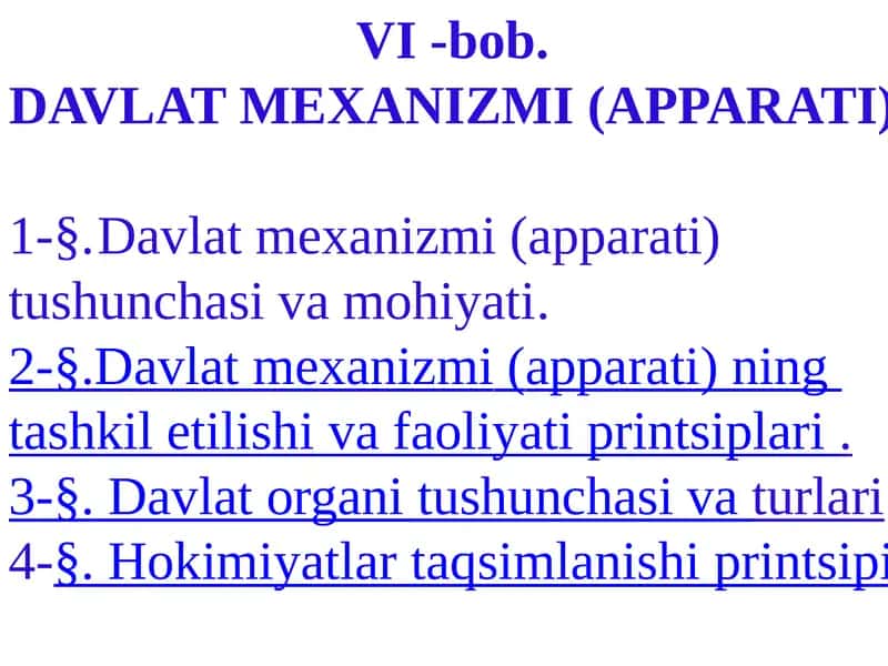 Davlat Mexanizmi (Apparati) 1
