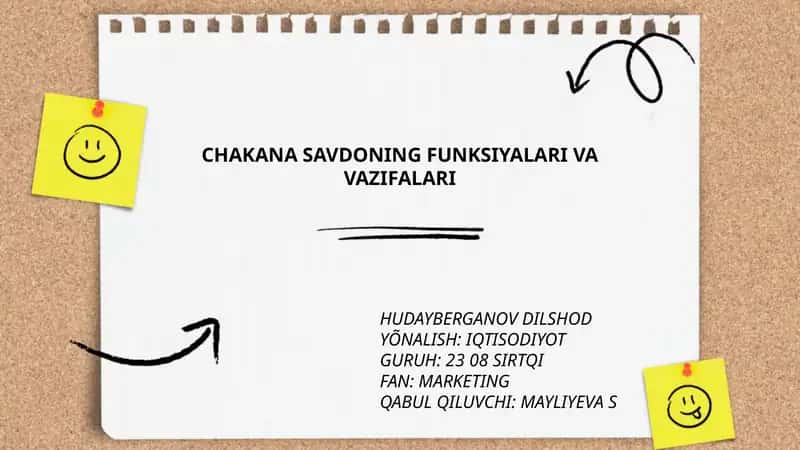 CHAKANA SAVDONING FUNKSIYALARI VA VAZIFALARI 1