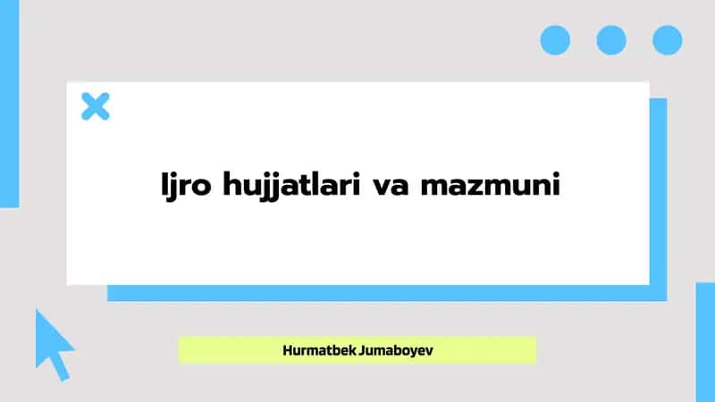 Ijro hujjatlari 1