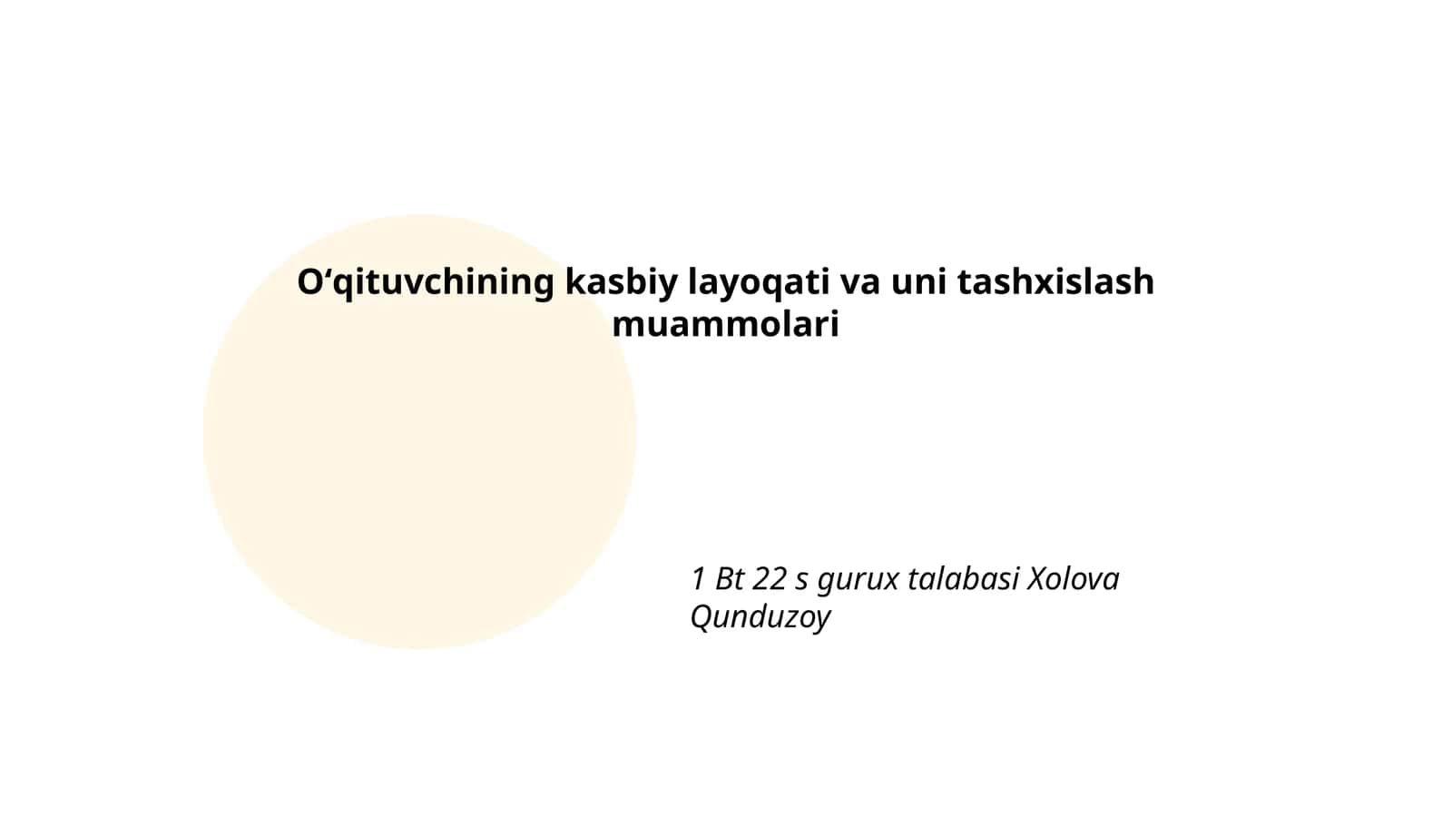 Oʻqituvchining kasbiy layoqati va uni tashxislash muammolari 1