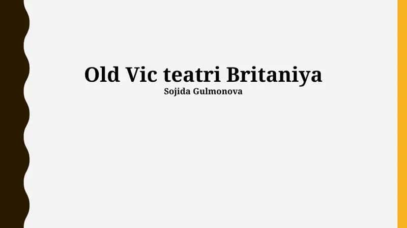 Old Vic teatri Britaniya 1