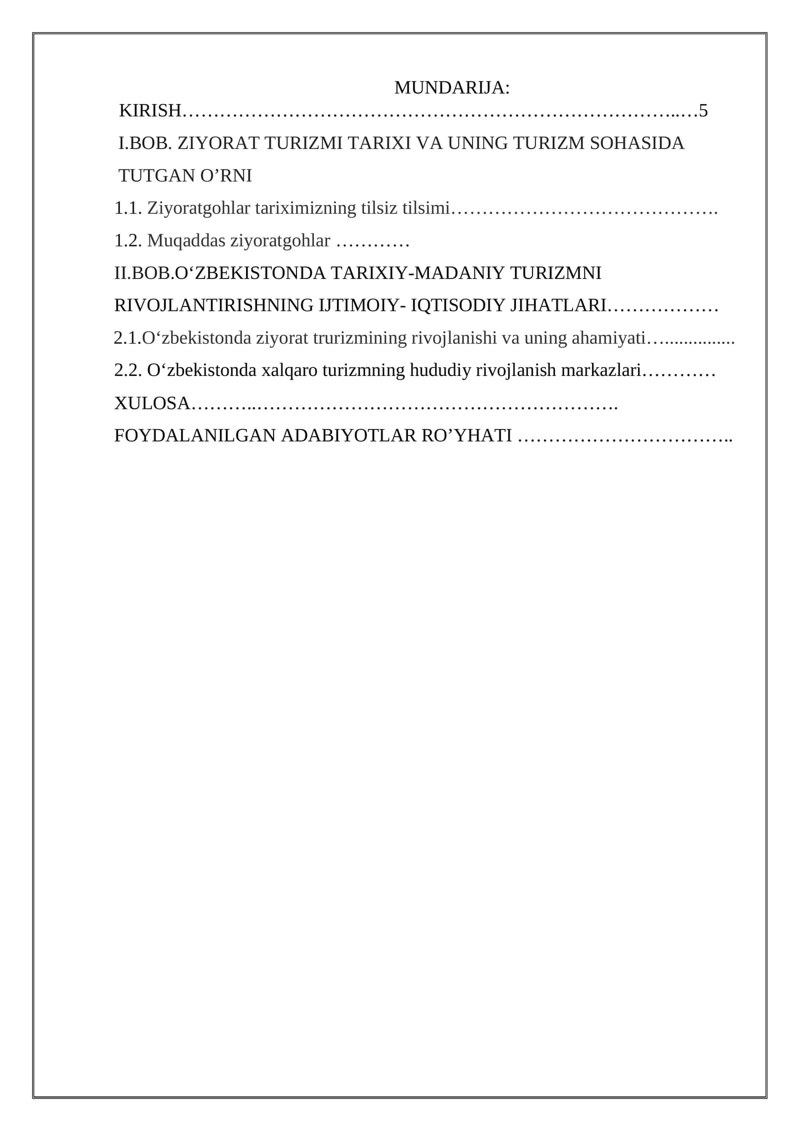 ZIYORAT TURIZMI TARIXI VA UNING TURIZM SOHASIDA TUTGAN O’RNI 1