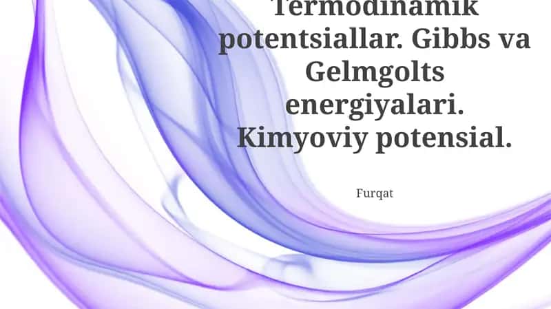 Kimyoviy Potensial 1
