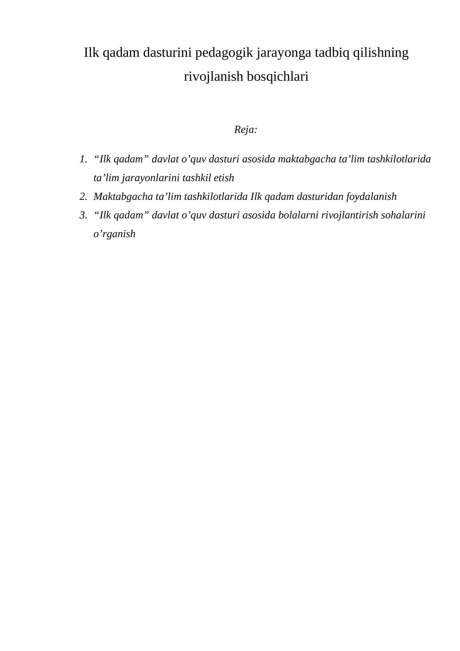 "Ilk qadam" dasturi 1