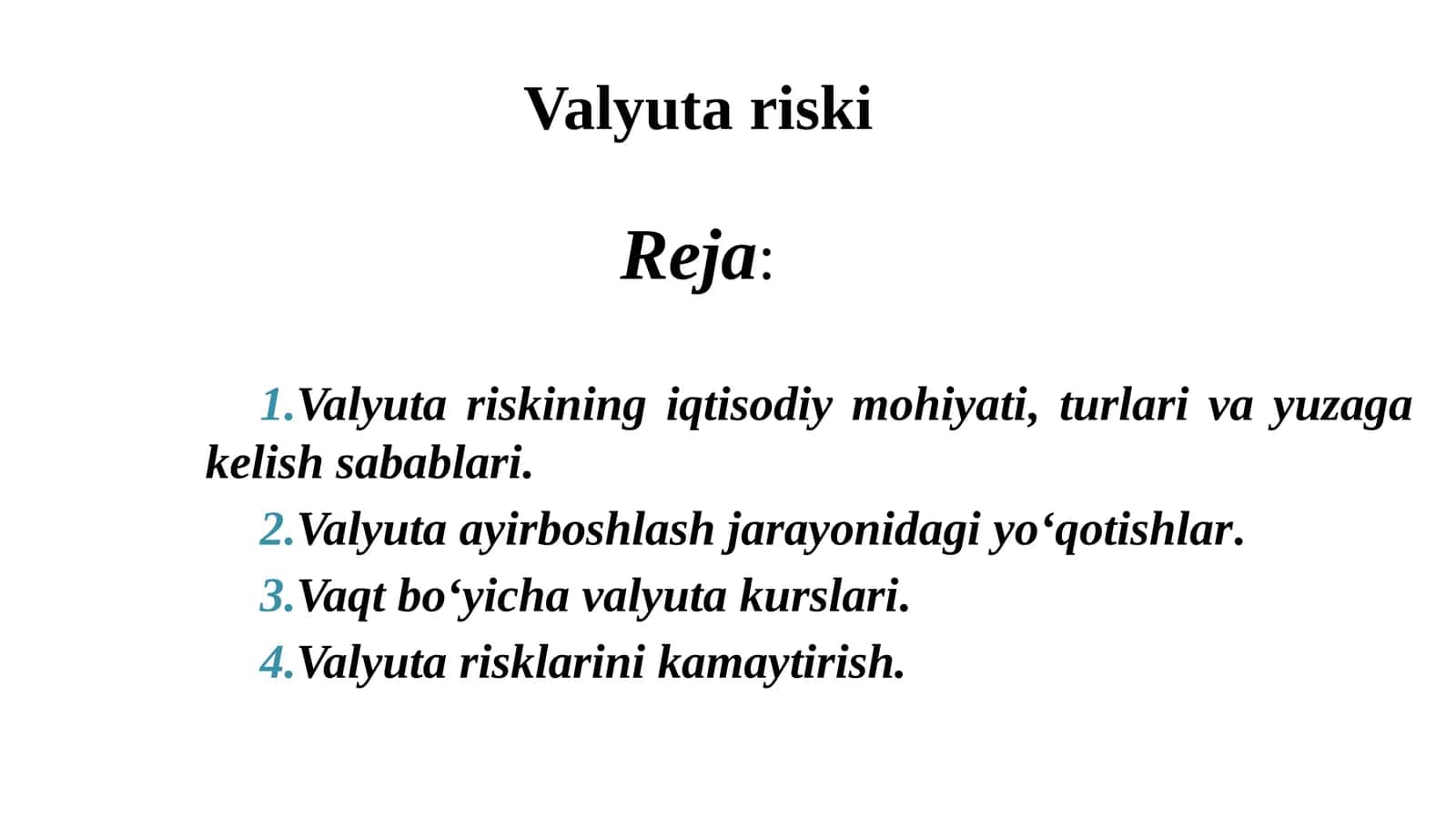 Valyuta riski xalqaro korxonalar va bank muassasalari tashkil etish hamda ularning faoliyatini diversifikatsiyalash 1