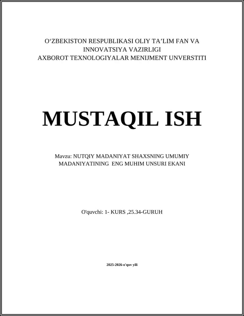 NUTQIY MADANIYAT SHAXSNING UMUMIY MADANIYATINING ENG MUHIM UNSURI EKANI 1