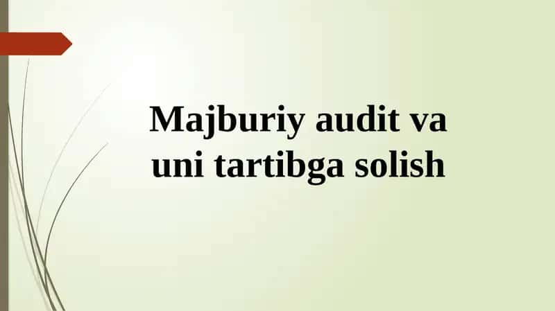 Majburiy audit va uni tartibga solish 1
